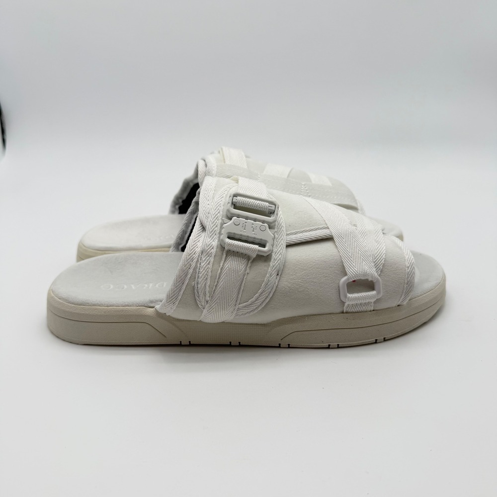 DRACO Mens13-14 All White Multi-Strap Tactical Buckle Slides Street /Beach Wear - Picture 4 of 6